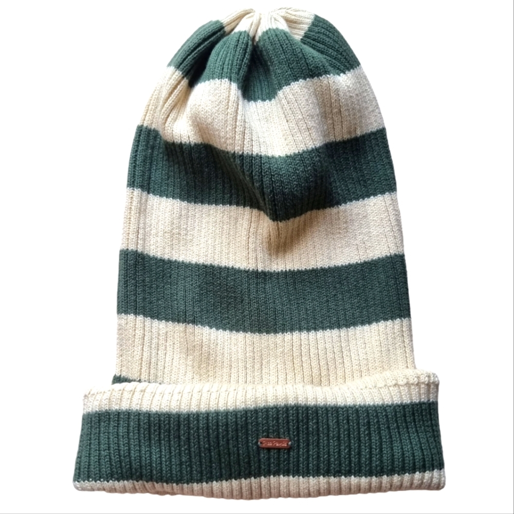Free People Green and Cream stripes beanie